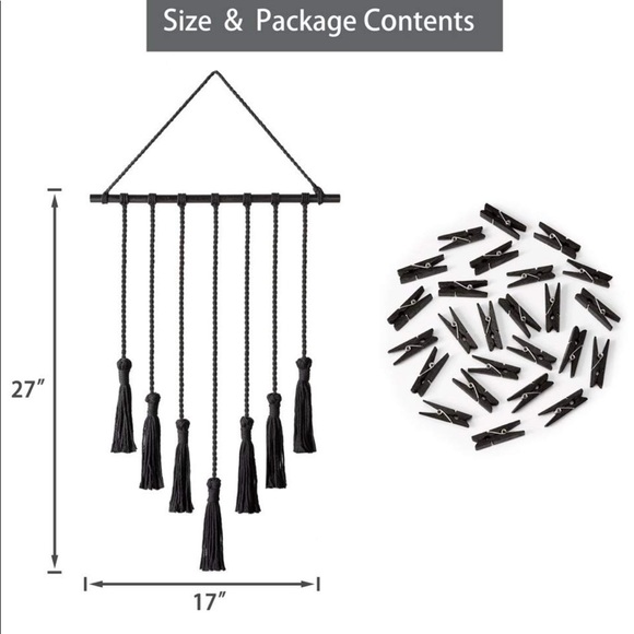 Boho crochet macramé picture hanger wall art - Picture 3 of 4